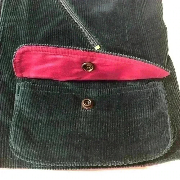Liz Claiborne Unique Vintage Teal Corduroy Hunting Vest Fuchsia Lining Sz Medium - Picture 9 of 15